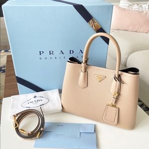 BNWT PRADA CUIR DOUBLE TOTE BAG